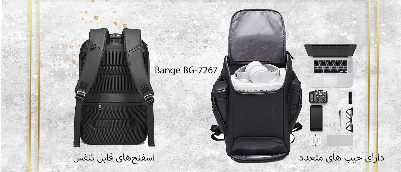 کوله پشتی بنج مدل Bange BG-7267 مناسب لپ تاپ 15.6 اینچی